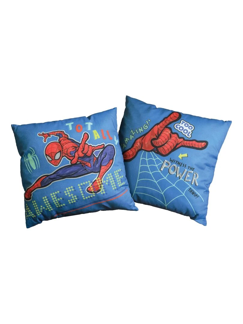 Coussin imprimé 100% coton  SPIDERMAN HERO   Bleu