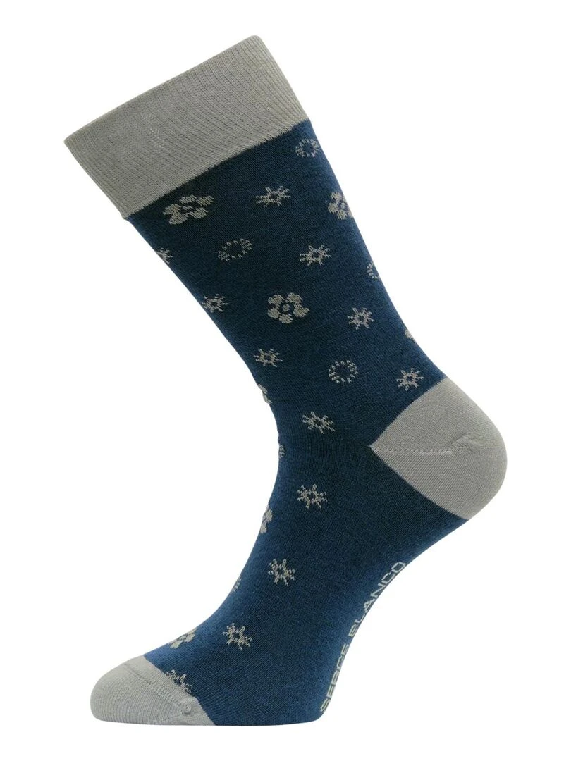 Lot de 9 paires de chaussettes de ville fantaisies en coton peigné Serge Blanco   Noir