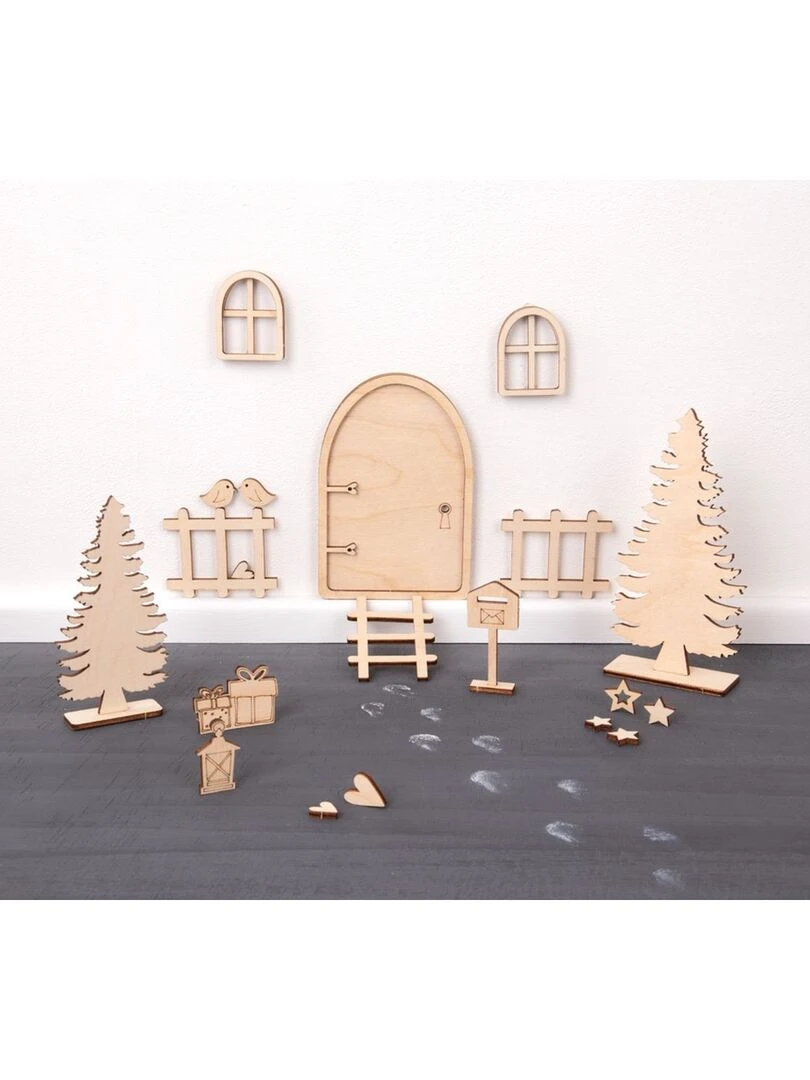 Mini scène de Noël à monter 26 pièces Marron