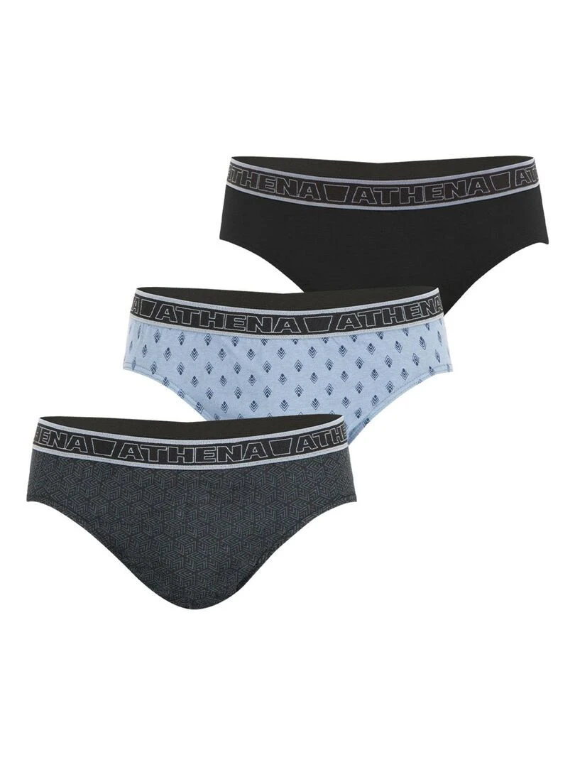 Lot de 3 slips homme Tonic Gris Noir