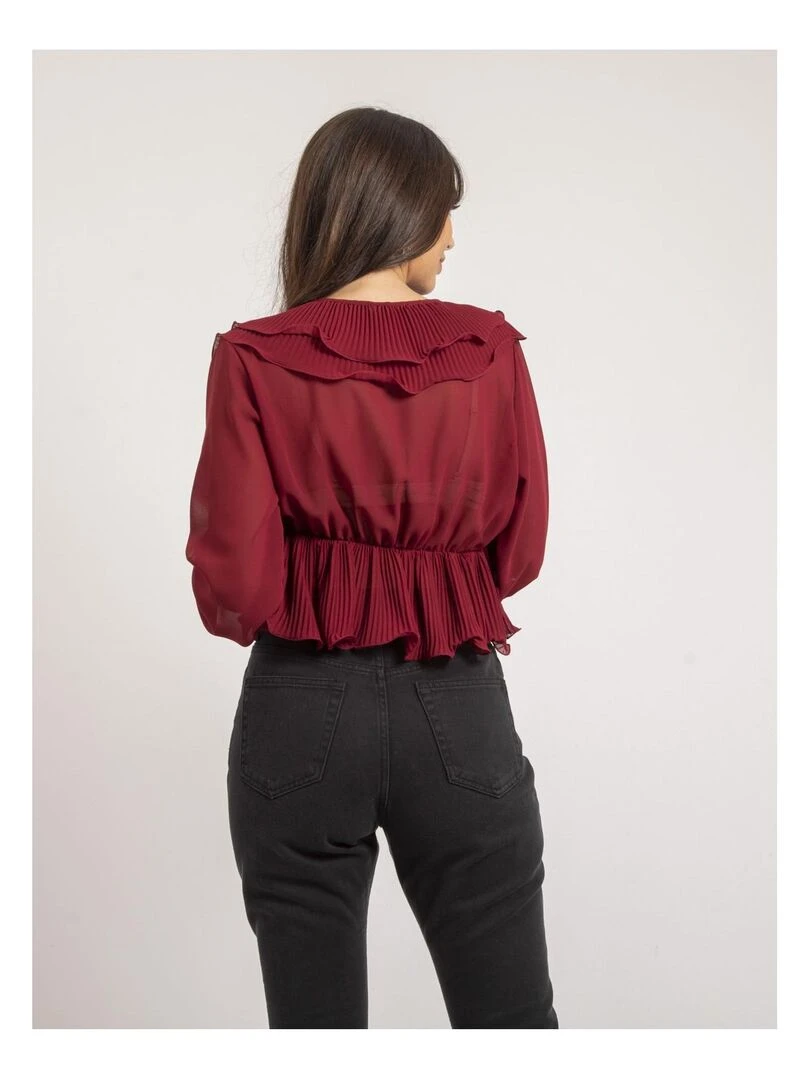 Blouse avec volants OPULA Bordeaux