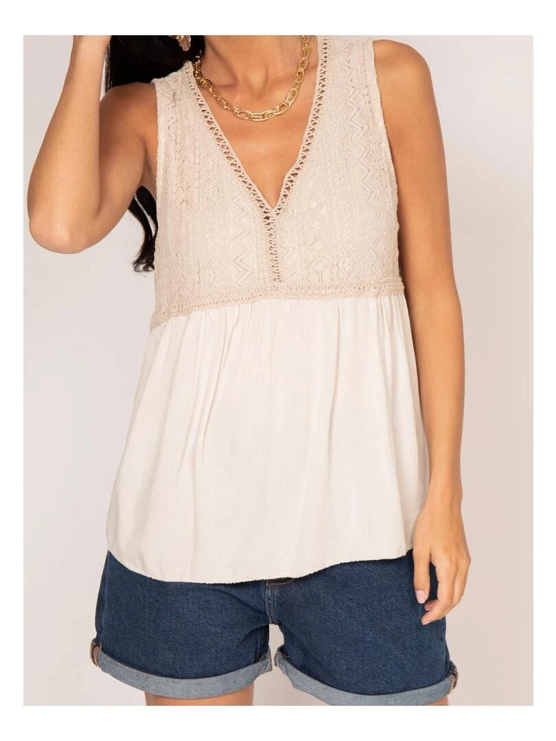 Top dentelle FLOA   Beige