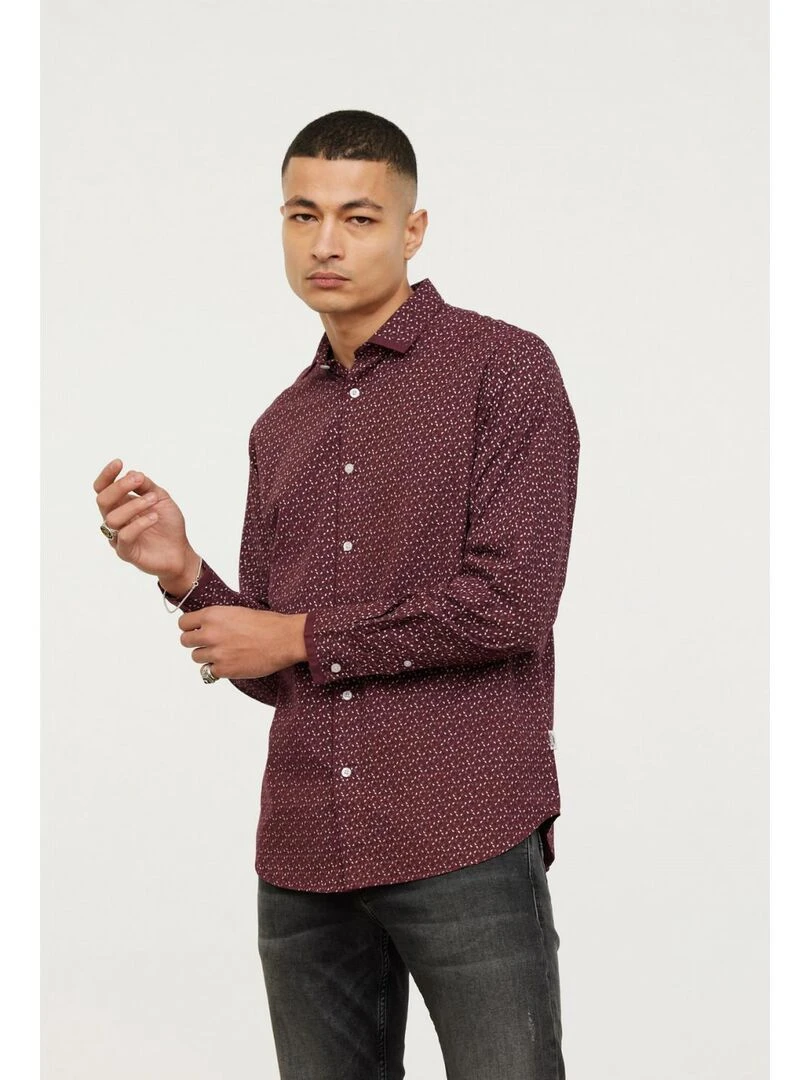 Lee Cooper Chemise manches longues coton regular DUOMO Rouge foncé