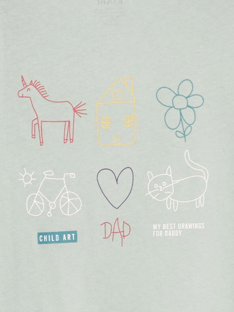 T shirt en coton impirmé   Vert