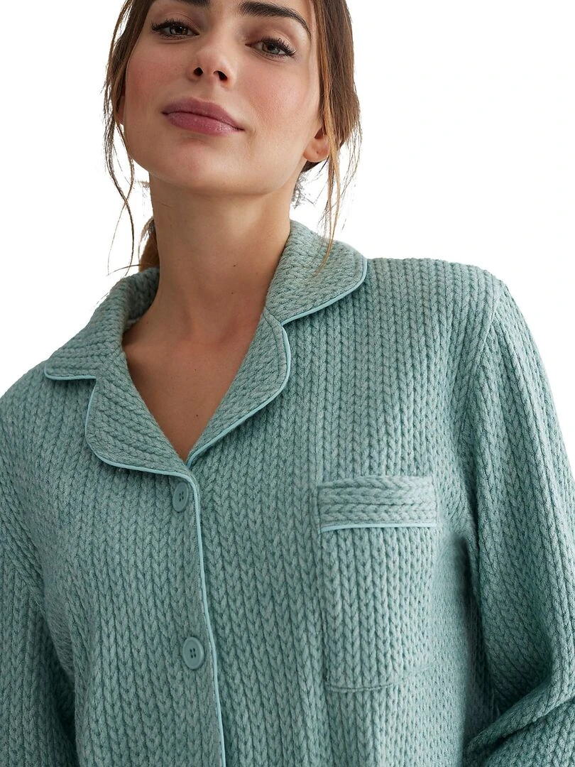 Pyjama pantalon chemise manches longues Espiga   Vert