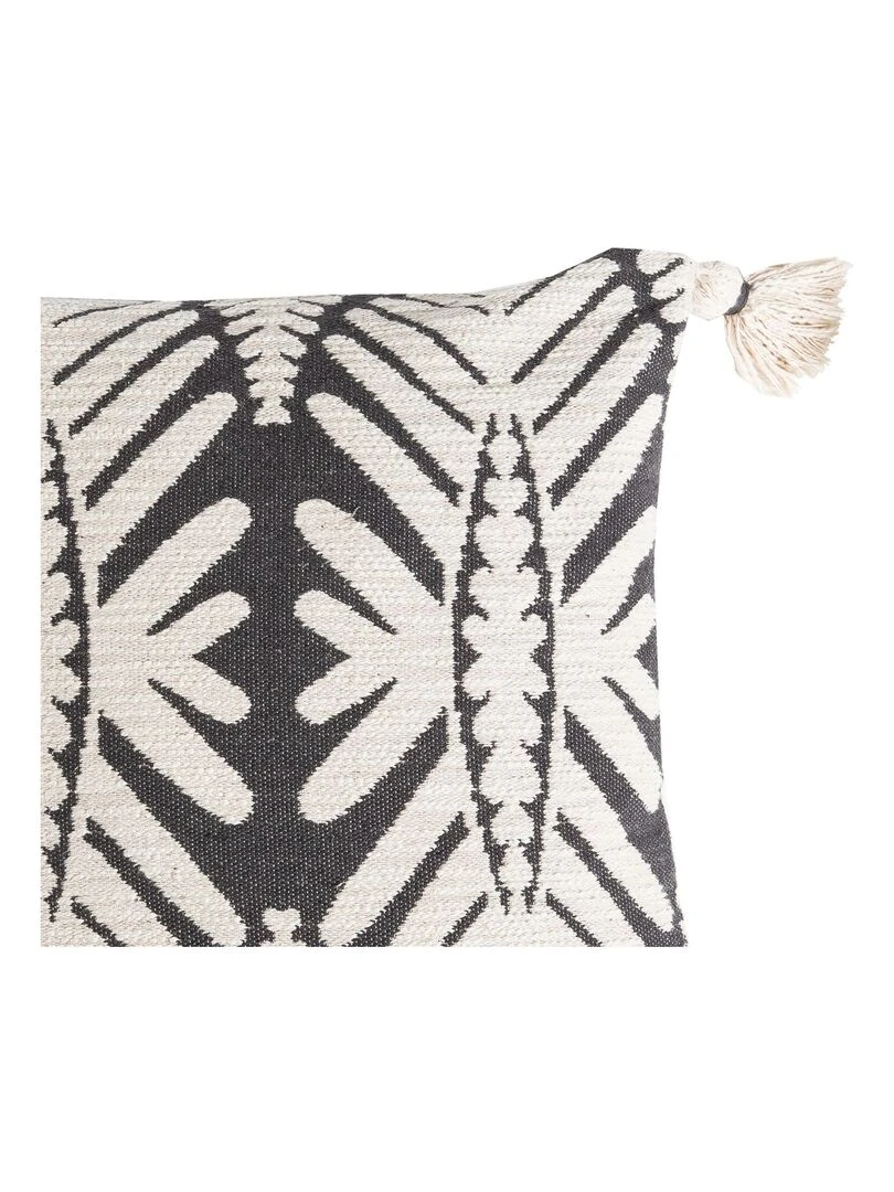 Coussin en coton tissé jacquard JAFFAR 'Deko&co' Gris Beige