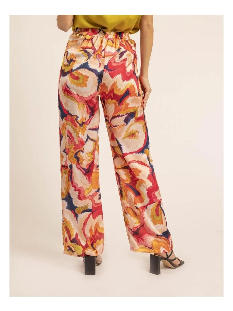 Pantalon fluide motifs ECRINE Rose