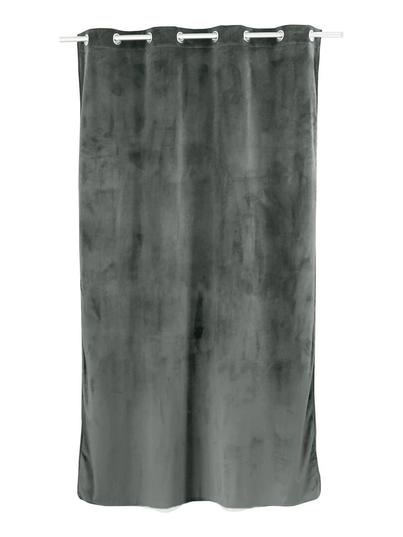 Rideau uni en velours Gris clair
