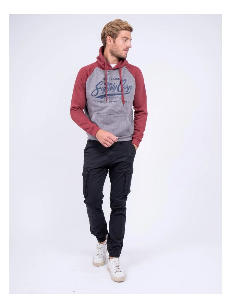 Sweat capuche WANDERLUST   Bordeaux