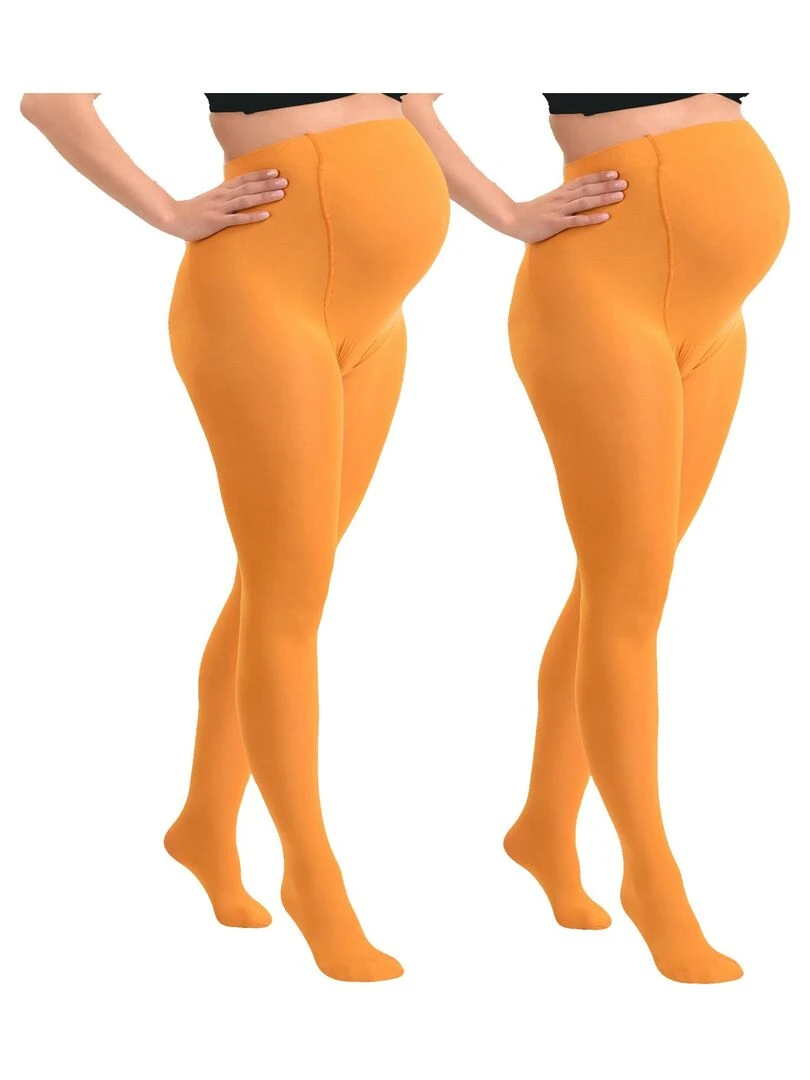 Duo Pack Collants de grossesse opaques confortables 60den Jaune
