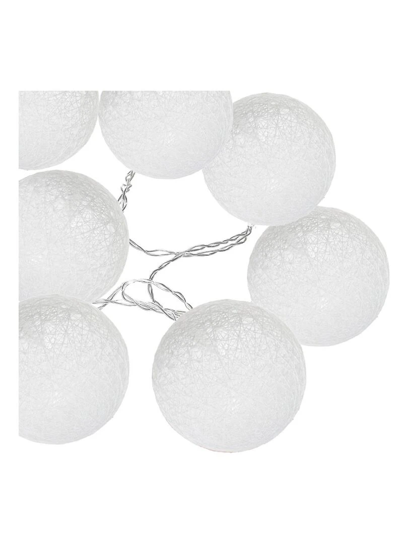 Guirlande LED solaire 10 boules blanches Blanc