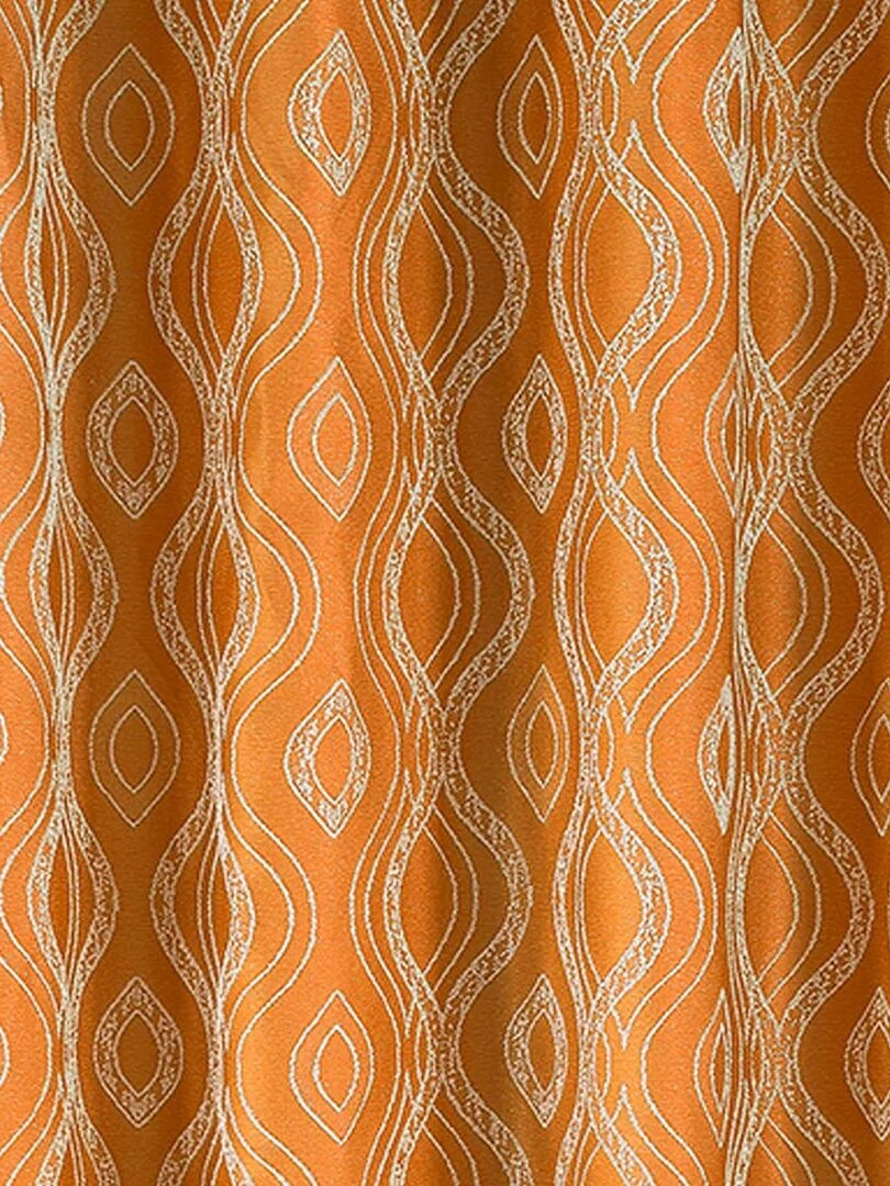 Paire de rideaux obscurcissant à motifs   Jaune