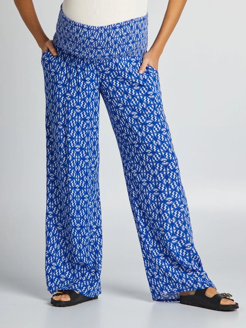 Pantalon grossesse avec base élastiquée Bleu