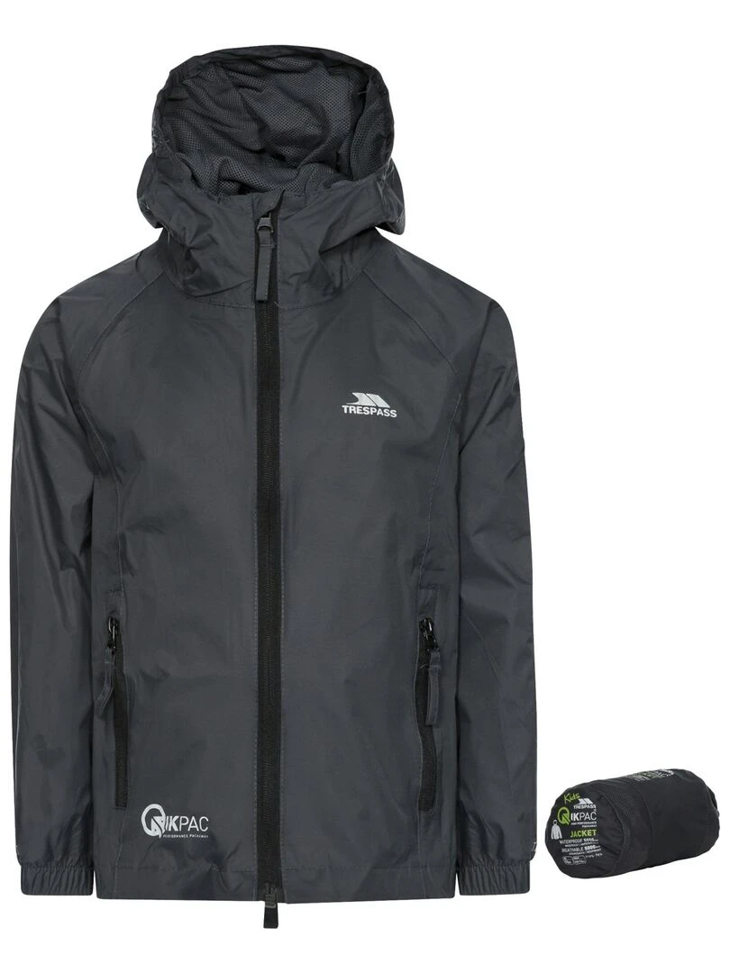 Trespass Qikpac   Veste imperméable repliable unisexe   Gris