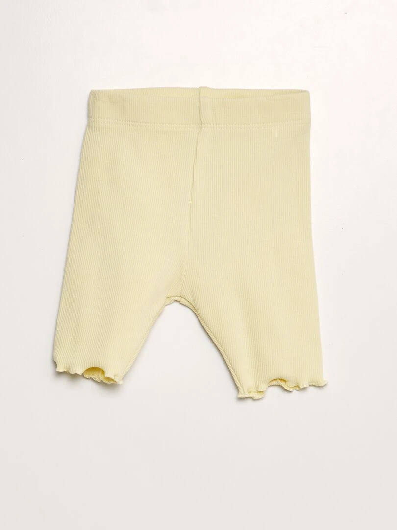 Short cycliste côtelé Jaune