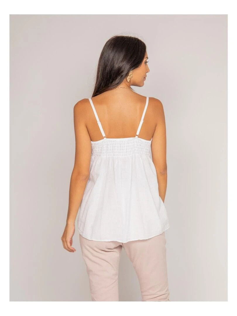 Top broderies anglaises FEVE   Blanc