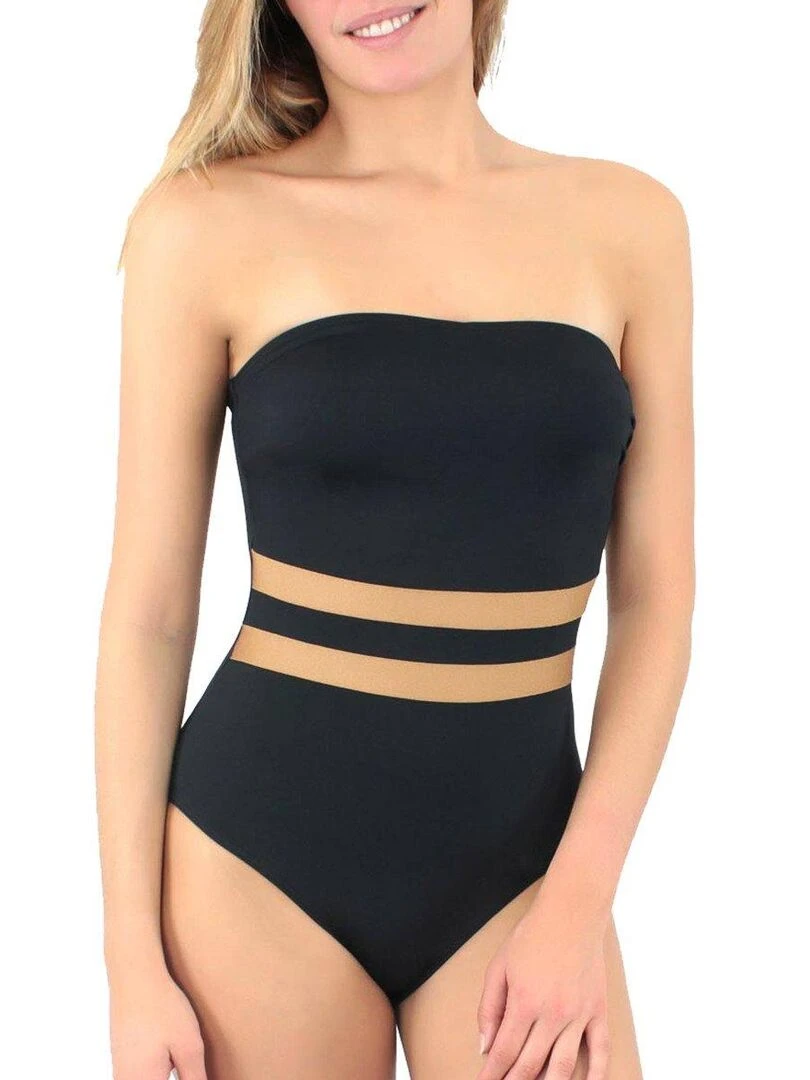 Maillot sculptant une pièce bustier Venezia Bonnets B à D Noir