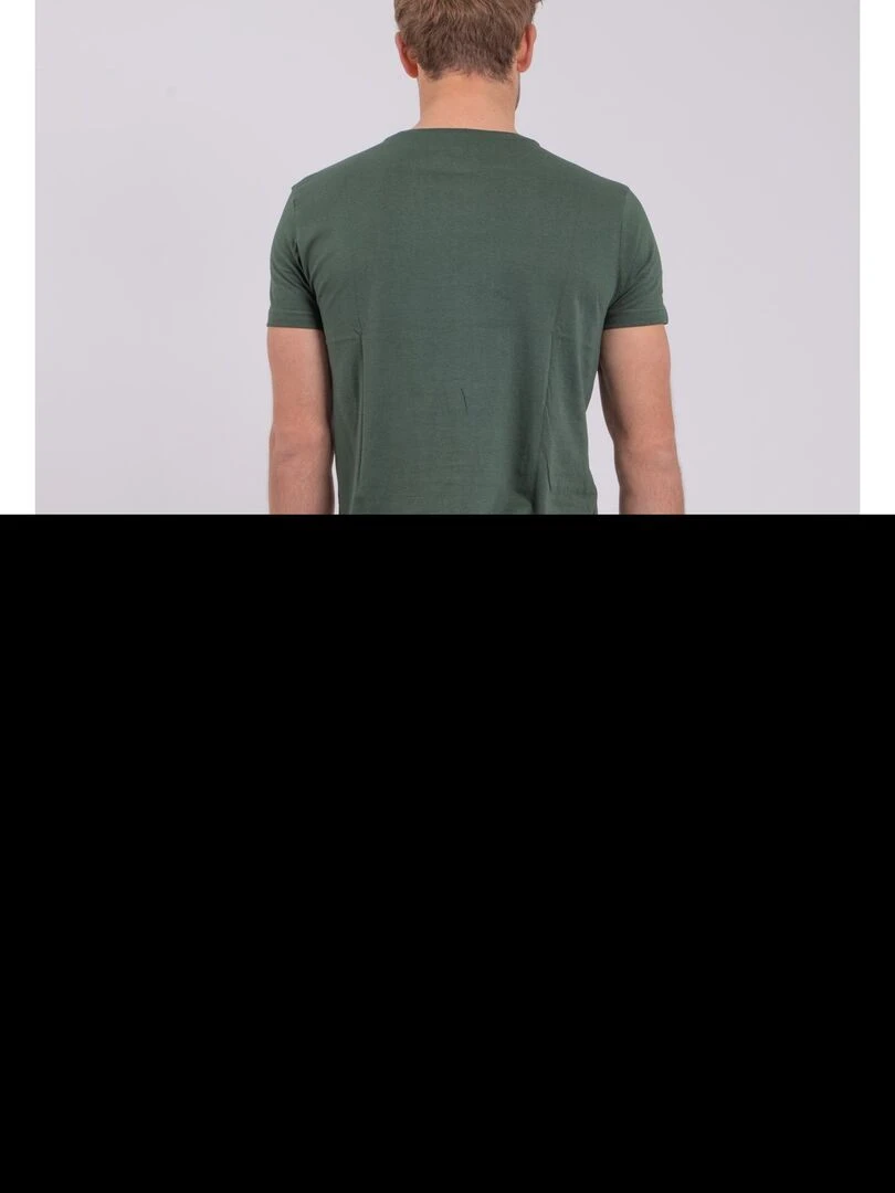 T shirt manches courtes col rond pur coton NUMATIS   Vert