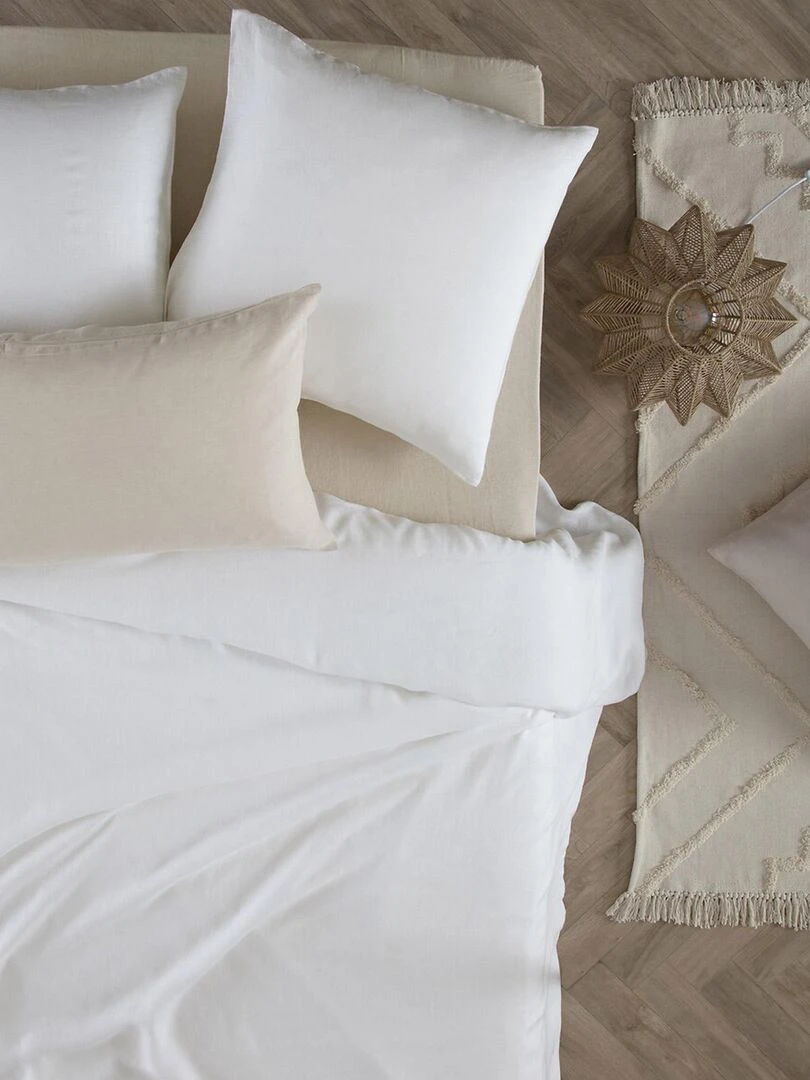 Housse de couette en 100% lin   Blanc