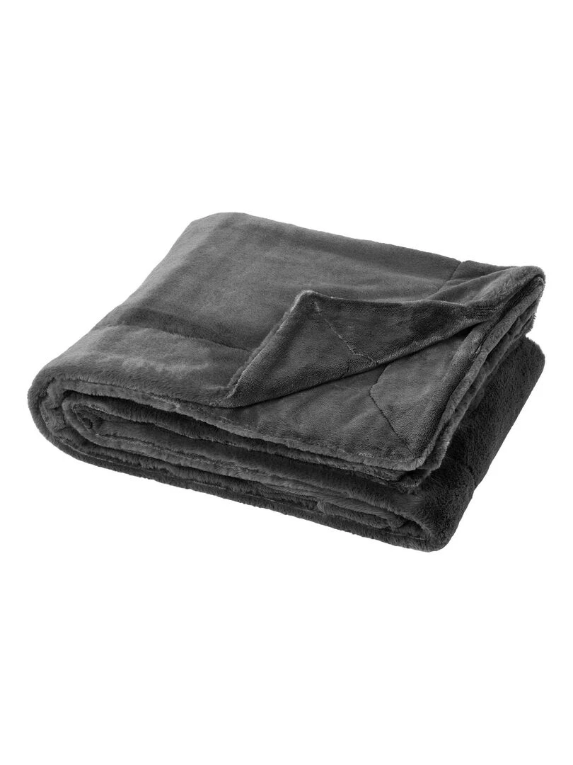 Plaid polaire double face Gris clair