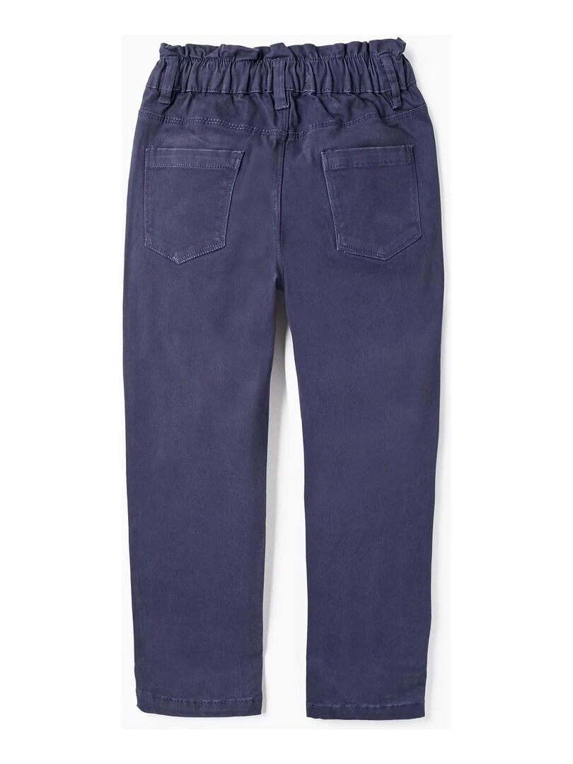 Pantalon Paperbag Pour Fille SPRING BEGINS Bleu foncé