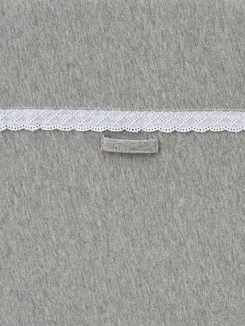 Tour de lit bébé stable en coton gris dentelle 180 x 35 cm   Gris