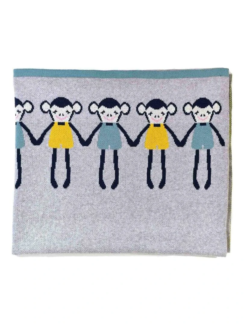 Couverture pour bébé   SINGE   Gris