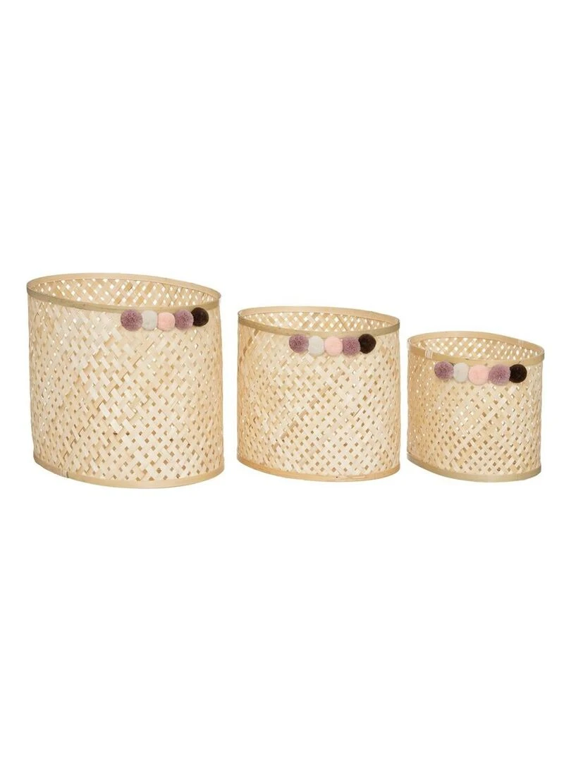 Lot de 3 paniers campagne Beige