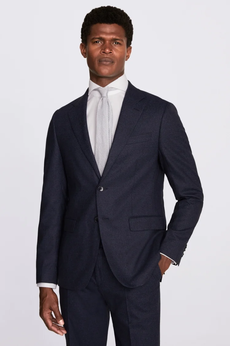 Italian Slim Fit Royal Blue Flannel Jacket Buy Online at Moss