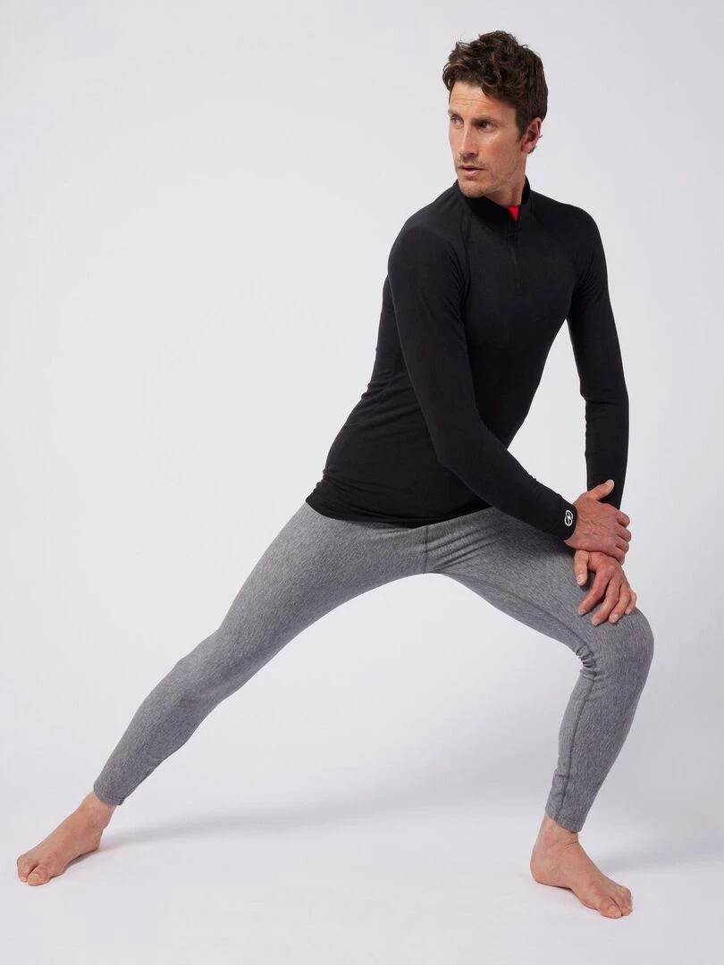 T shirt col zippé Comfort Thermolactyl 4 homme DamartSport Noir
