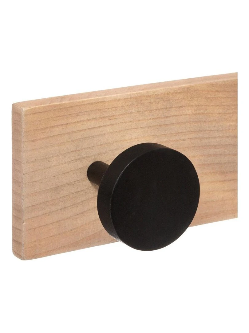 Patère bois 6 têtes noir Beige