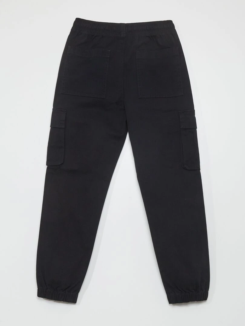 Pantalon stretch multipoches noir