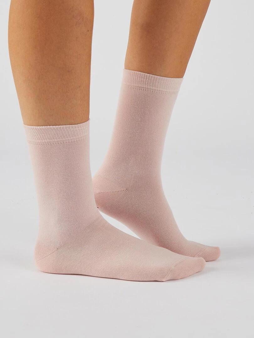 Lot de 5 paires de chaussettes  maille jersey    Damart   Rose