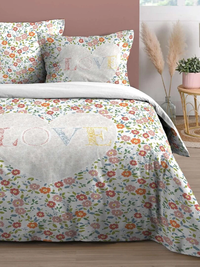 Parure de lit au look floral Ecru