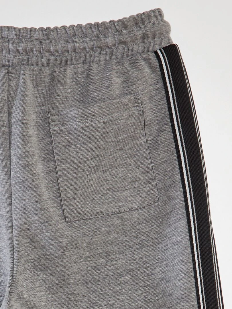 Pantalon jogging en interlock avec biais contrasté   Gris