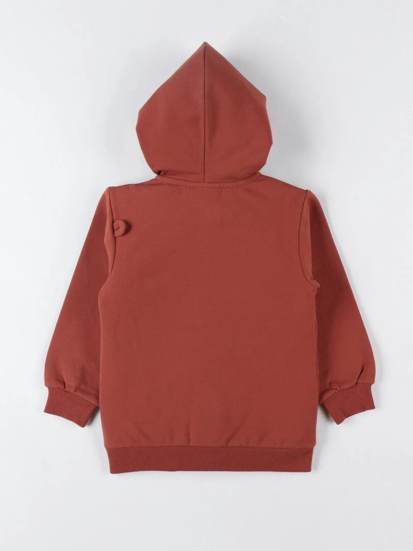 Veste sweat à capuche brique Noukie's Rouge