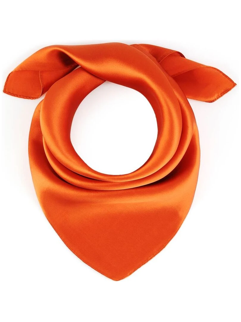 Carré de soie Piccolo uni Orange