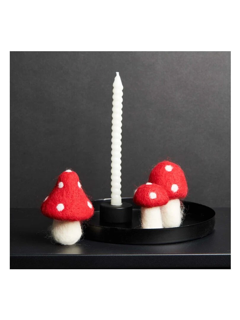 Champignon en feutrine 6 x 9 cm Rouge