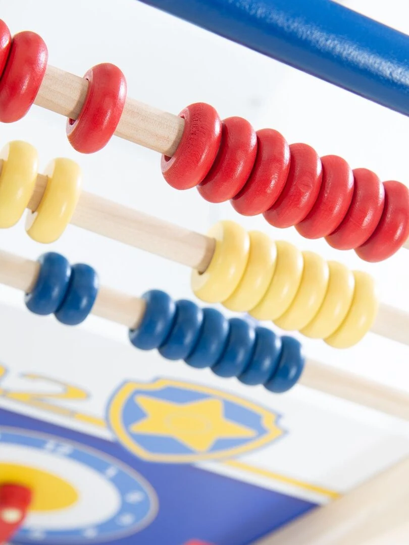 ROBA Chariot Enfant en Forme de Bus 'Paw Patrol'   Abaque et Éléments à Tourner   Bleu   Motif Chien   Bleu Blanc