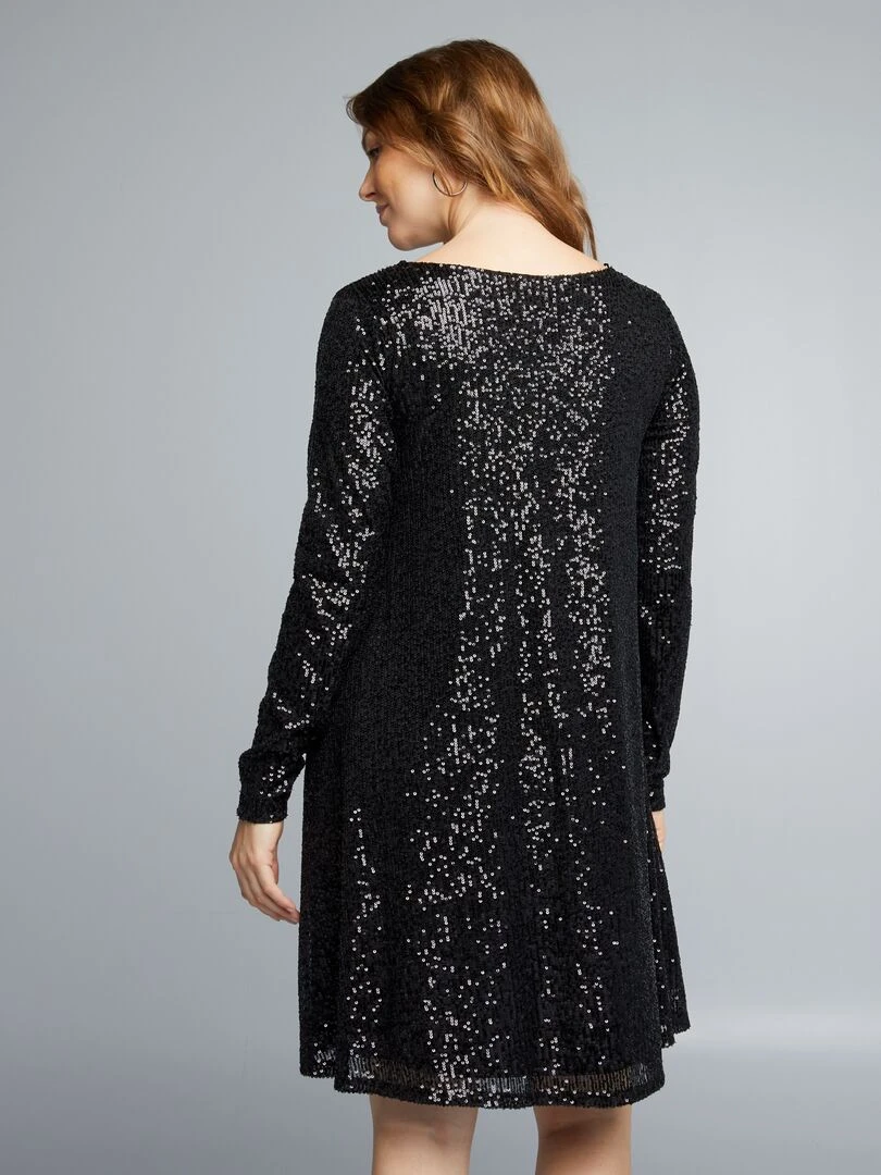 Robe grossesse à sequins   NOIR
