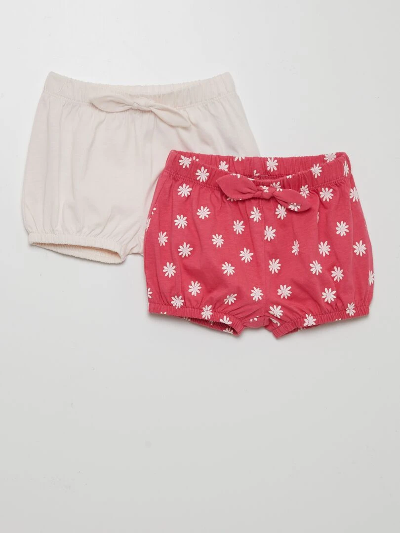 Lot de 2 shorts en jersey Rose