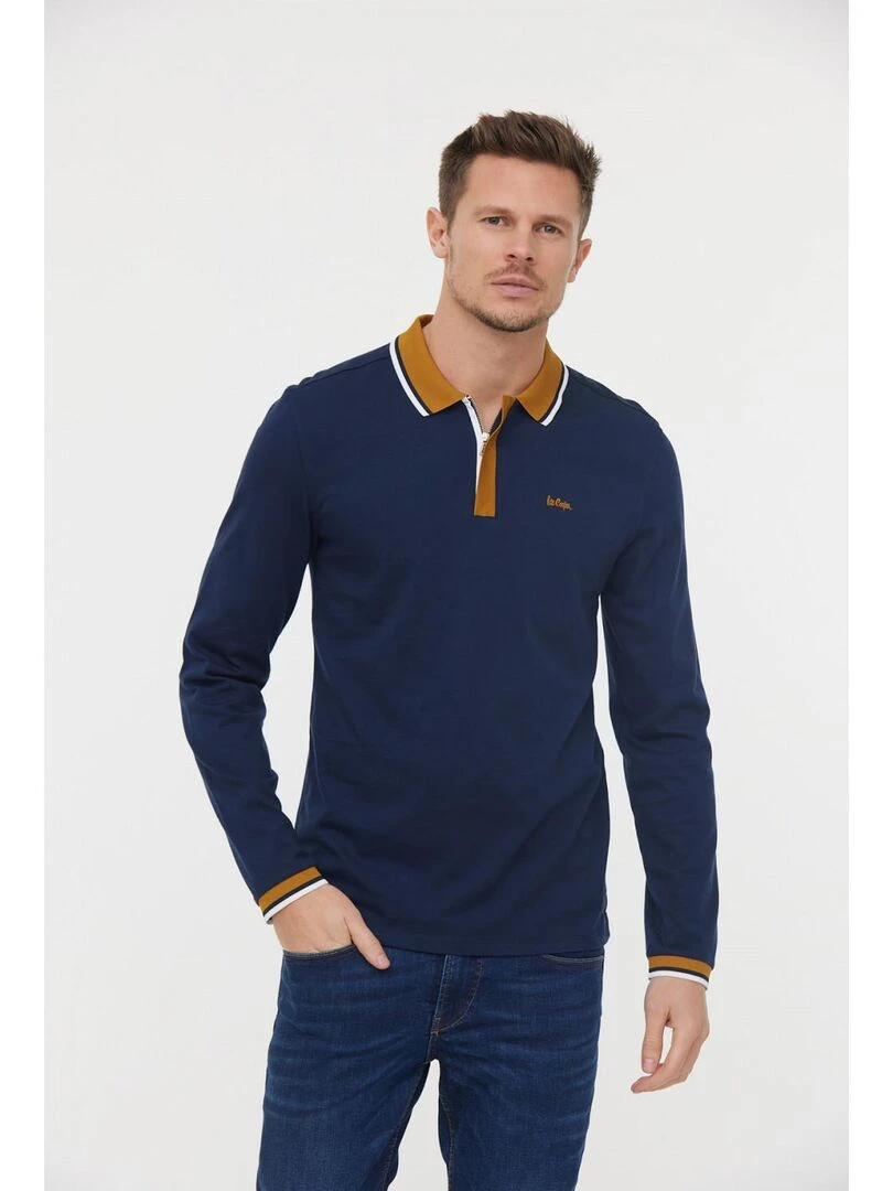Lee Cooper Polo manches longues coton regular BOCE Bleu marine