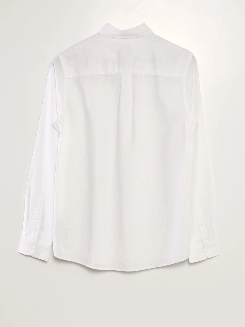 Chemise à manches longues avec lin blanc