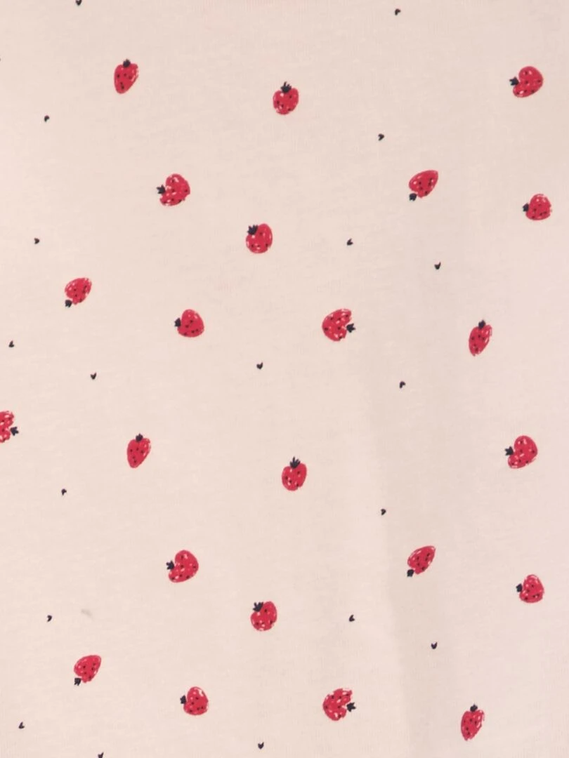 T shirt à volants Rose fraise
