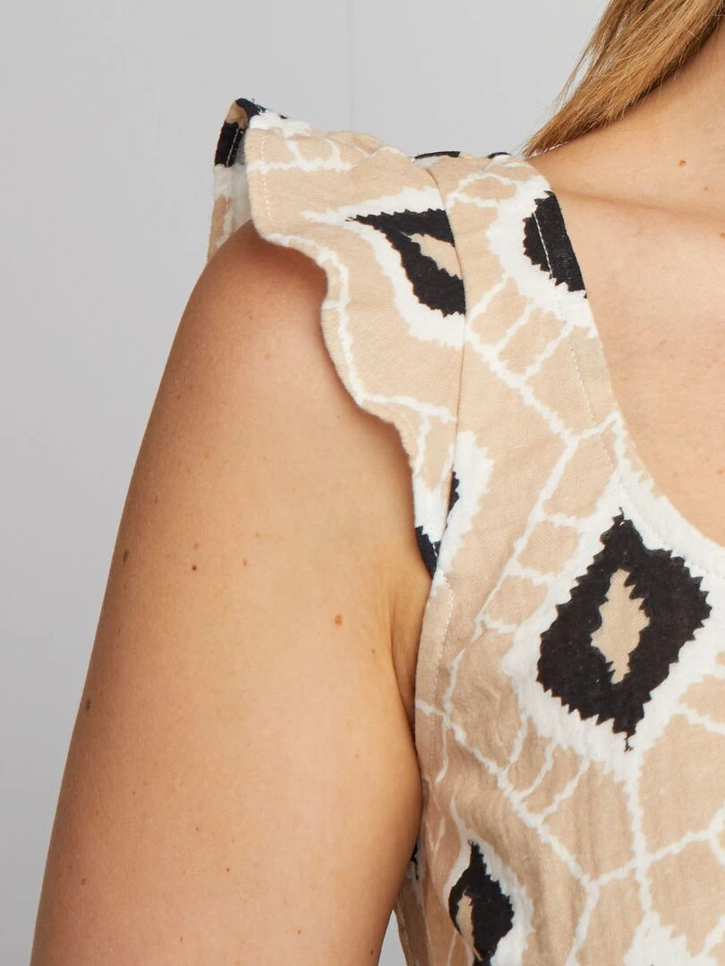 Blouse d'allaitement en gaze de coton   Beige