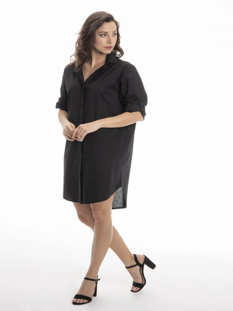 Robe col italien REBECA   Gérard Pasquier   Noir Noir