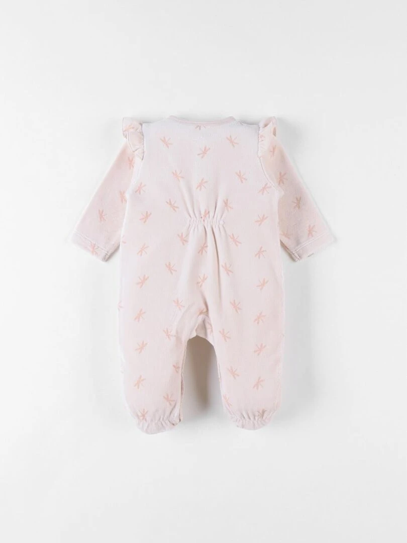 Pyjama 1 pièce imprimés libellules en velours clair Noukie's Rose