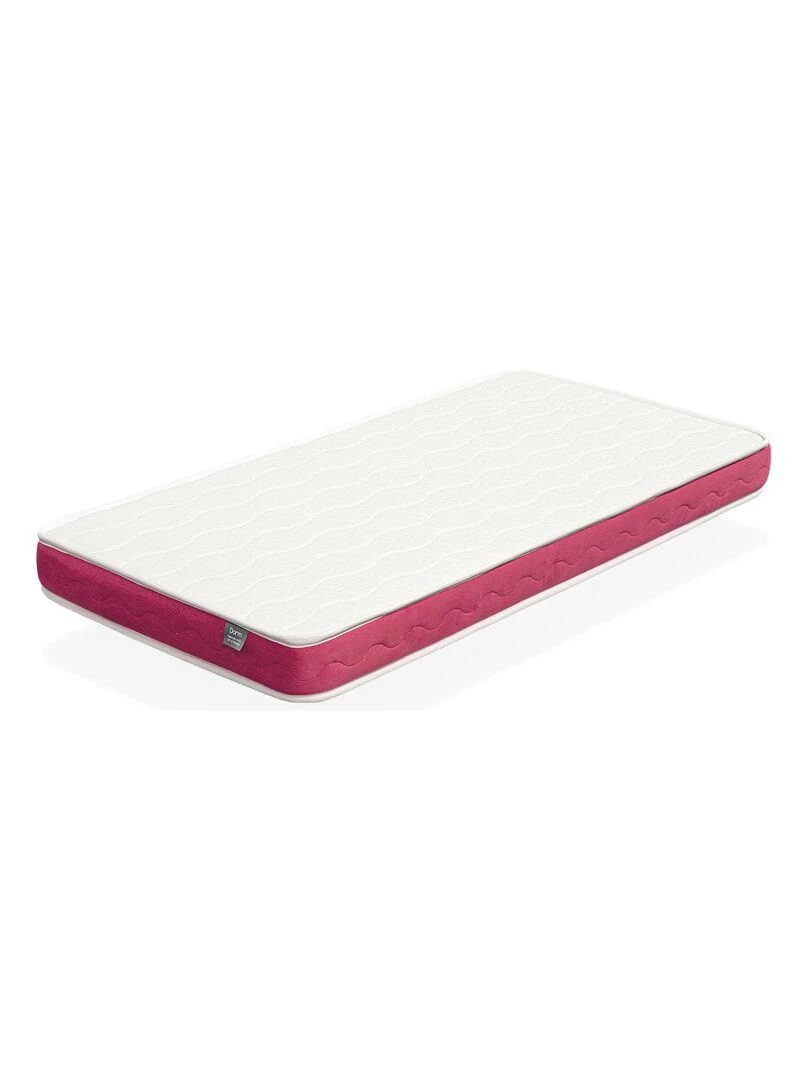 Matelas bebe CLOE épaisseur 10 CM Noyau perforé et respirante Blanc Rose clair