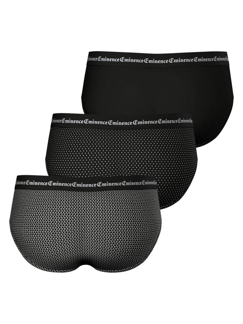 Lot de 3 slips homme Business Print   Noir