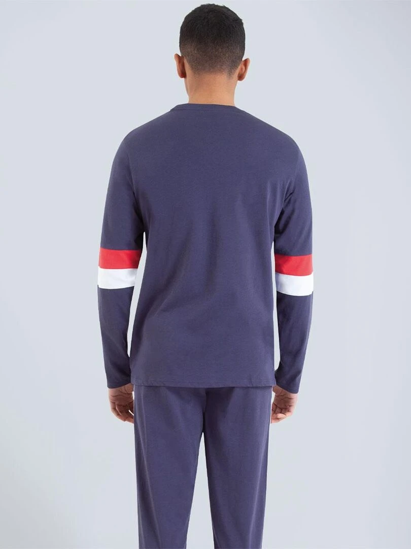 Pyjama long col rond homme Homewear   Bleu marine